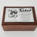 Small wooden urn with photo plaque