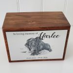 Large wooden urn with photo plaque