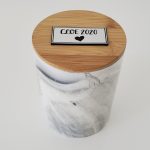 Ceramic Marble effect urn with plaque