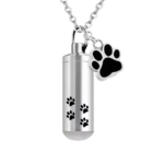 pet paw cylinder necklace